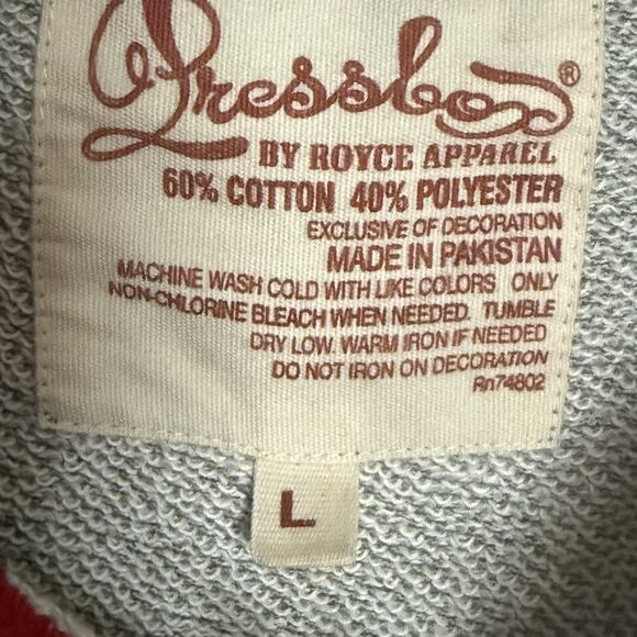 PRESSBOX NEBRASKA FOOTBALL Sweatshirt Vintage Style Graphics GrayRed Black Sz L - Picture 2 of 5